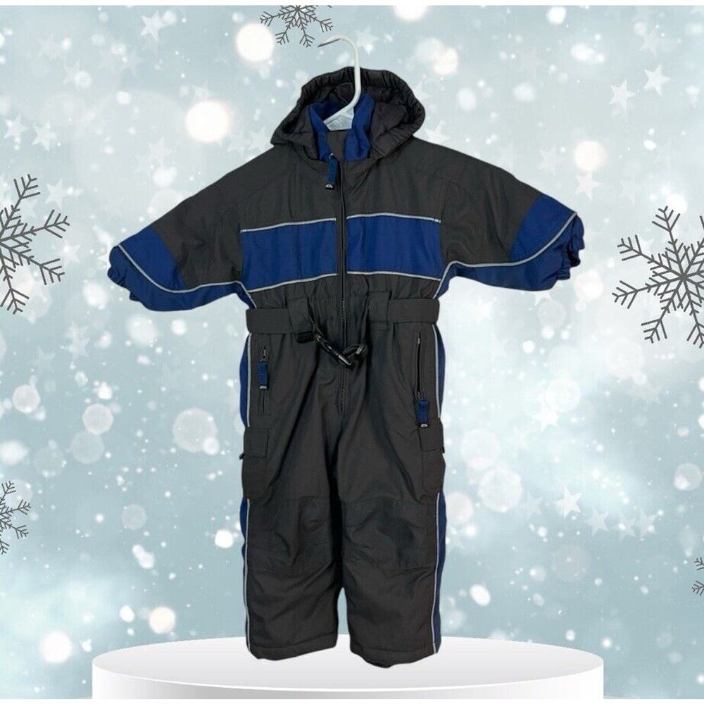Childrens Place Blue Gray Nylon Puffer Snow Suit Baby Size 6-9 Months Winter
